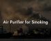 Air Purifier for Smoking