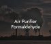 Air Purifier Formaldehyde