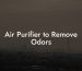 Air Purifier to Remove Odors