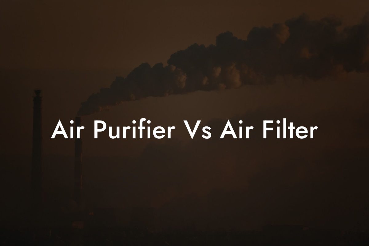 Air Purifier Vs Air Filter