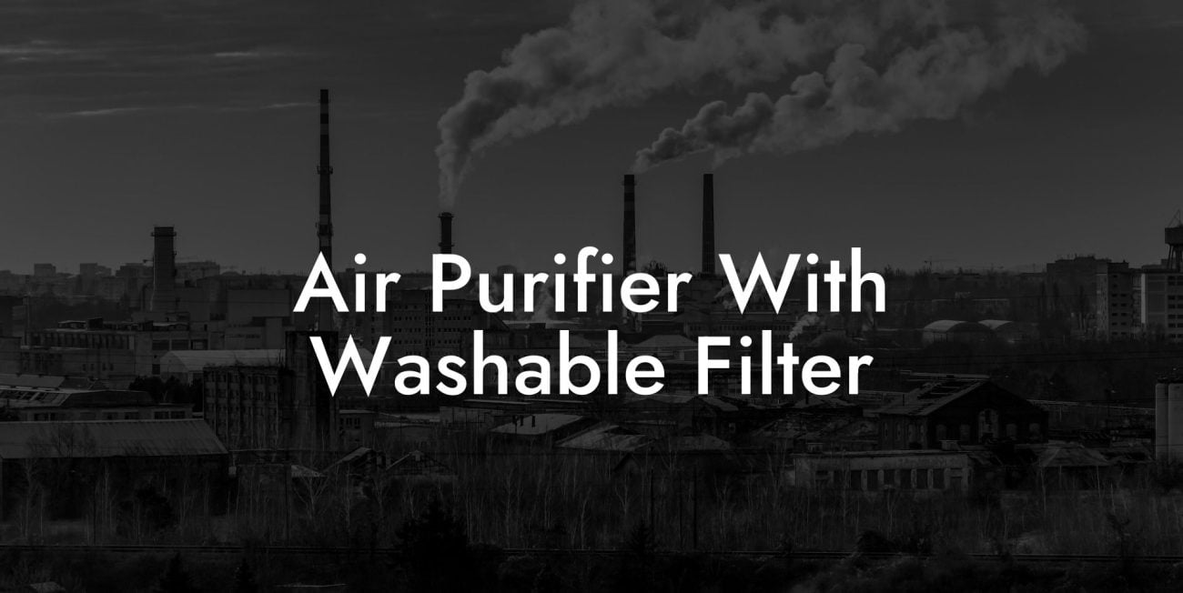 Air Purifier With Washable Filter