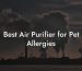 Best Air Purifier for Pet Allergies