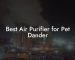 Best Air Purifier for Pet Dander