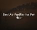 Best Air Purifier for Pet Hair