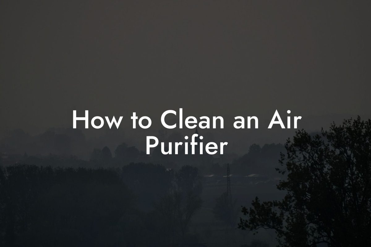 How to Clean an Air Purifier