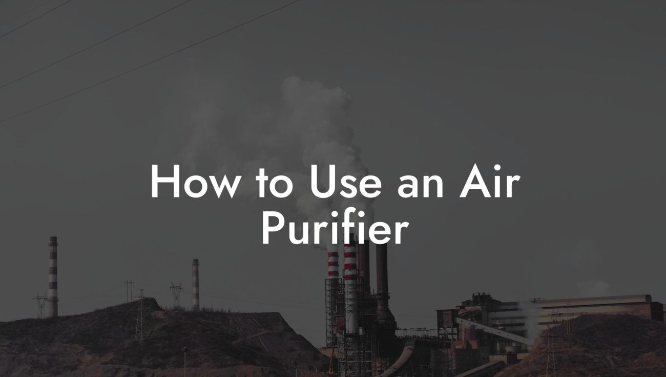 How to Use an Air Purifier