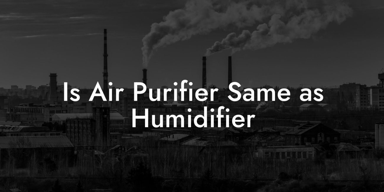 Is Air Purifier Same as Humidifier